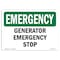 Signmission Safety Sign, OSHA EMERGENCY, 5" Height, Generator Stop, Landscape OS-EM-D-57-L-10392 - alternate 1